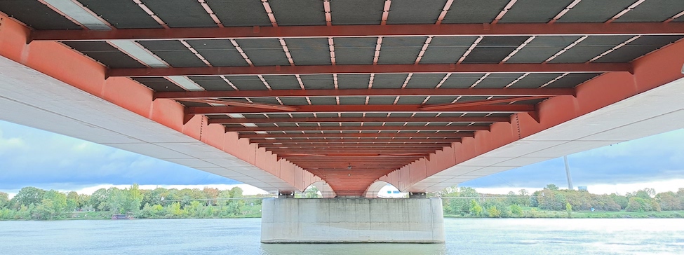 Red Bridge over River